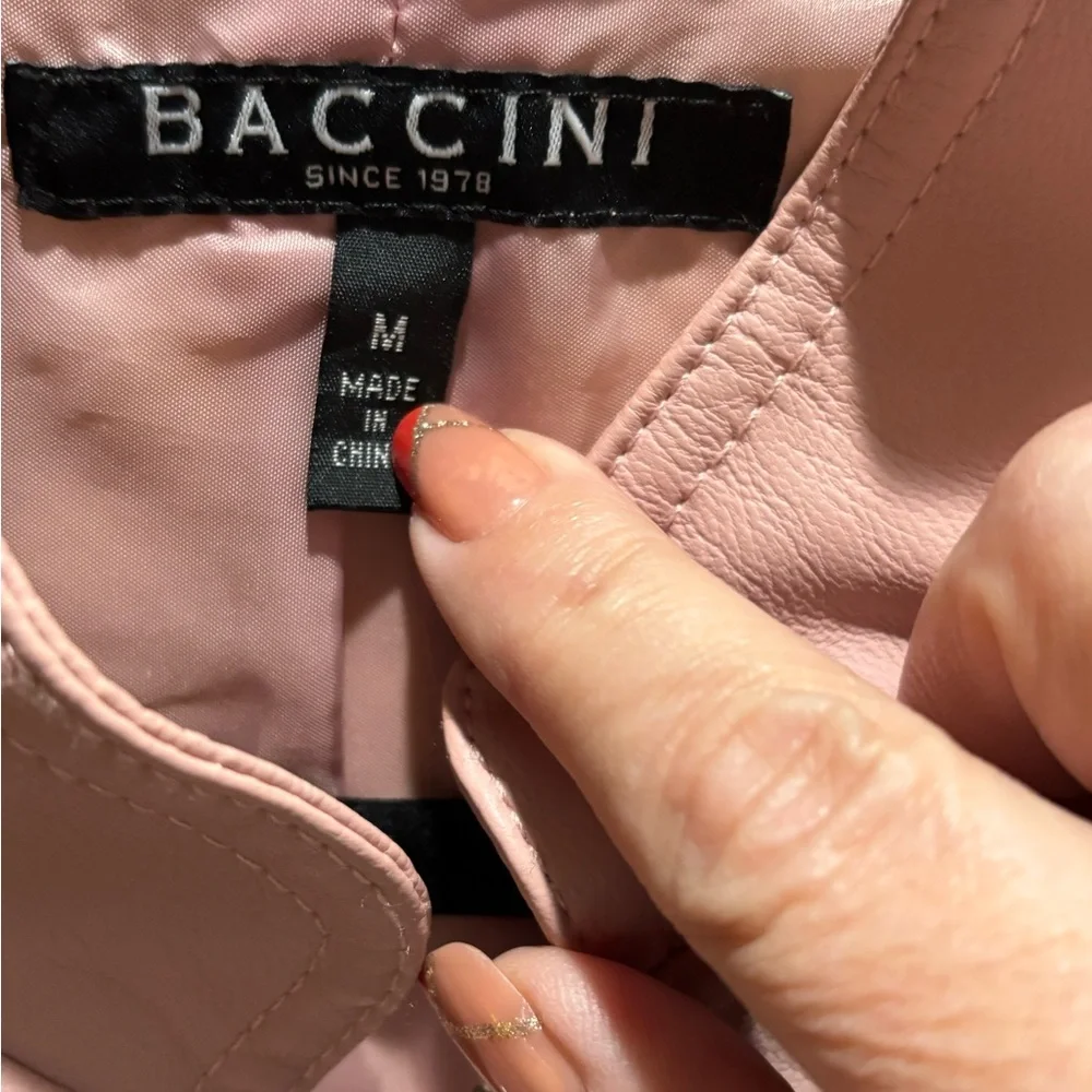 Baccini women's faux leather moto-style blush pink medium - Picture 3 of 4